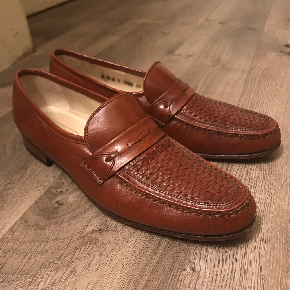 E.T. Wright Mens Shoes Cognac Leather Size 11 AAA